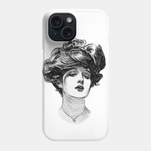 Vintage woman face and hairstyle Phone Case