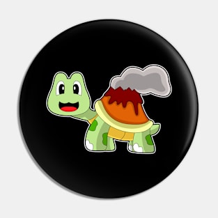 Turtle Volcano Pin