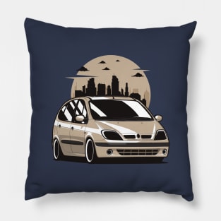 Brown Scenic City Skyline Pillow