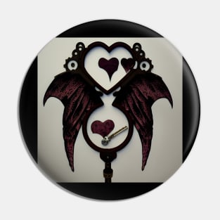 Broken heart w/bat wings Pin