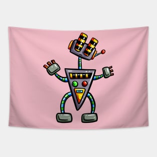 Far Out Cartoon Robot Tapestry