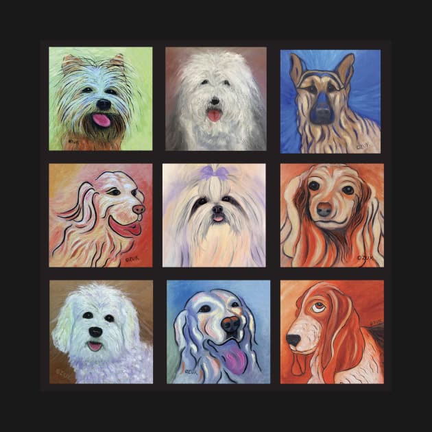 Dog Quilt by KarenZukArt