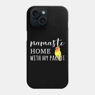 Namaste Home with peach faced yellow lovebird Phone Case