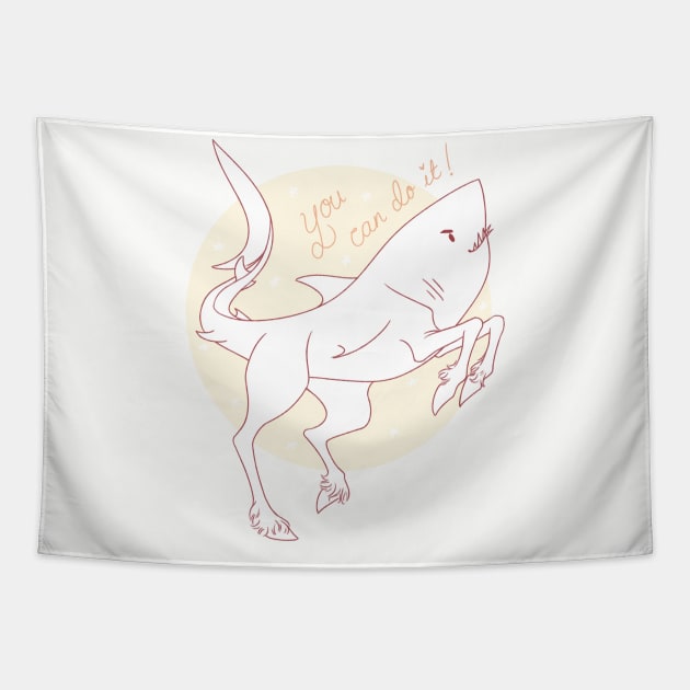 Horse Shark Yellow Tapestry by Naimly