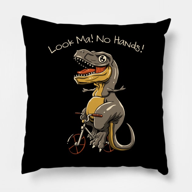 Look, Ma! No Hands! Pillow by Vincent Trinidad Art