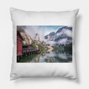 Lake Braies in Italy Pillow