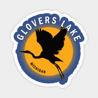 Glovers Lake in Michigan Heron Sunrise Magnet