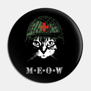 Army Cat Meow Mash Pin