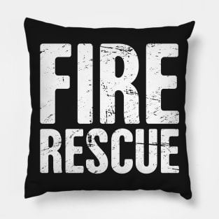 Distressed FIRE RESCUE Text Pillow