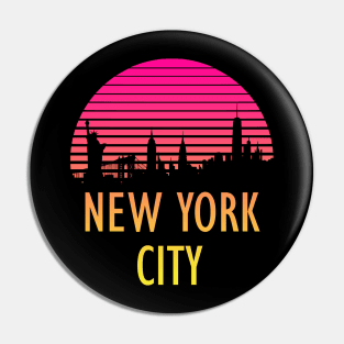 New York City 80s Tropical Sunset Pin