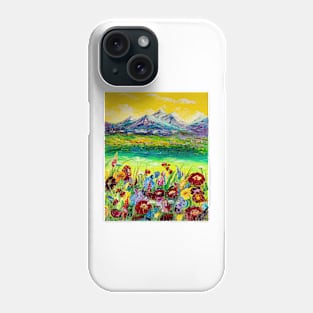 Alps. Meadow flowers Phone Case