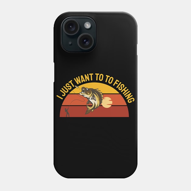 I just want to go Fishing Phone Case by Mande Art