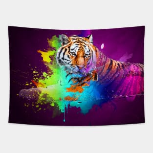 Colorburst tiger in purple Tapestry