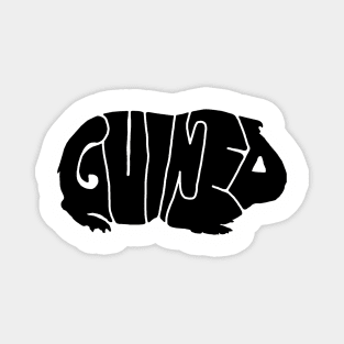 The cute Guinea Pig - Black Typography Magnet