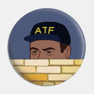 ATF Guy Fence Peeking - Meme, Gun Rights Pin