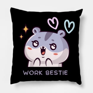 Work bestie, work life, work colleague Pillow