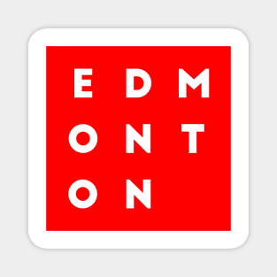 Edmonton | Red square, white letters | Canada Magnet
