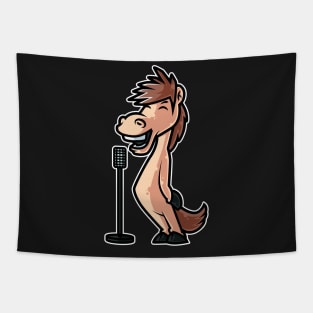 Horse Sing Karaoke Kids Kawaii Neko Anime print Tapestry