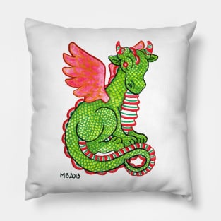 2013 Holiday ATC 23 - Red and Green Dragon Pillow