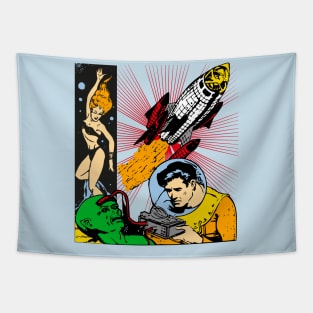 Vintage Sci Fi Comic Tapestry