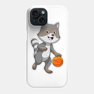 Racoon as Basketball player with Basketball Phone Case