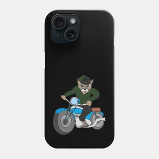 Сat on a motorcycle Phone Case