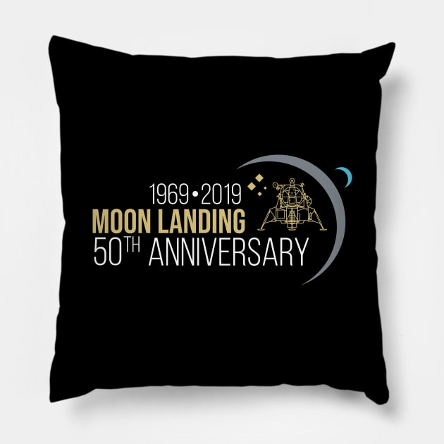 Apollo 11 50th Anniversary NASA Moon Landing Pillow by Realthereds