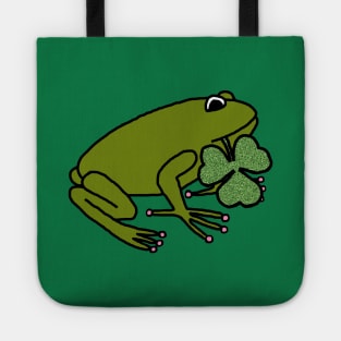 Frog Holding Shamrock for St Patricks Day Tote