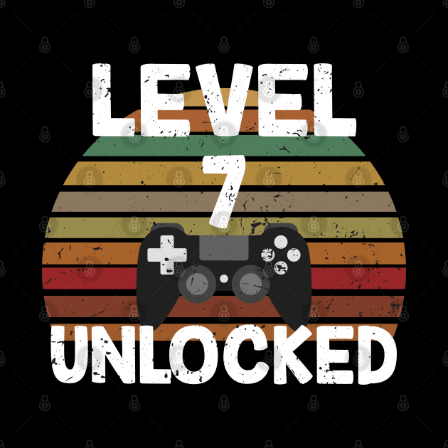 Level 7 Unlocked Gift 7th Birthday Gaming Lovers Gift by mommyshirts