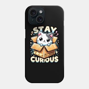 Stay curious - Cute kawaii cats with inspirational quotes Phone Case