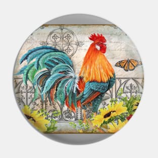 Ironwork Rooster B Pin