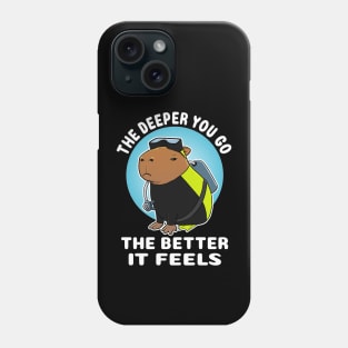 The deeper you go the better it feels Capybara Scuba Diver Costume Phone Case