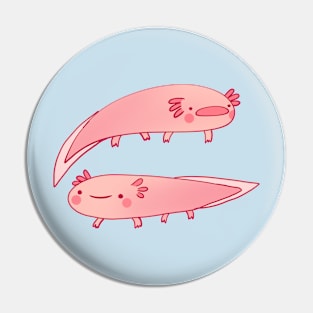 Cute axolotls illustration Pin