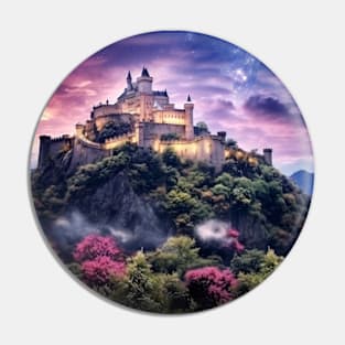 Fortress Castle Otherworldly Dimension Fantastic Landscape Surrealist Pin