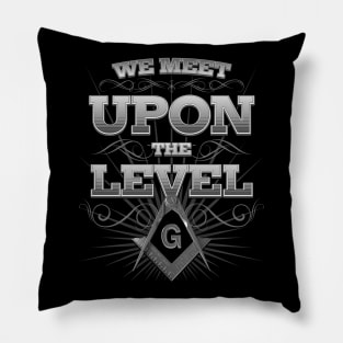 Meet Upon The Level Masonic Freemason Pillow