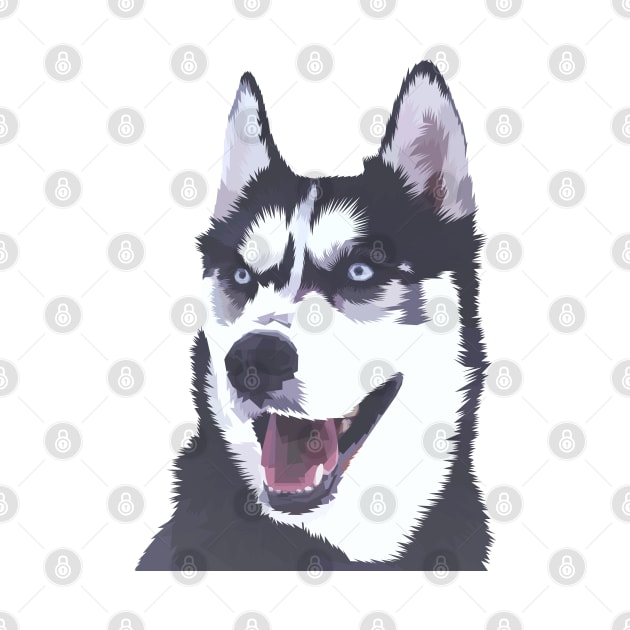 Siberian Husky Low Poly Digital Art by doglovershirts