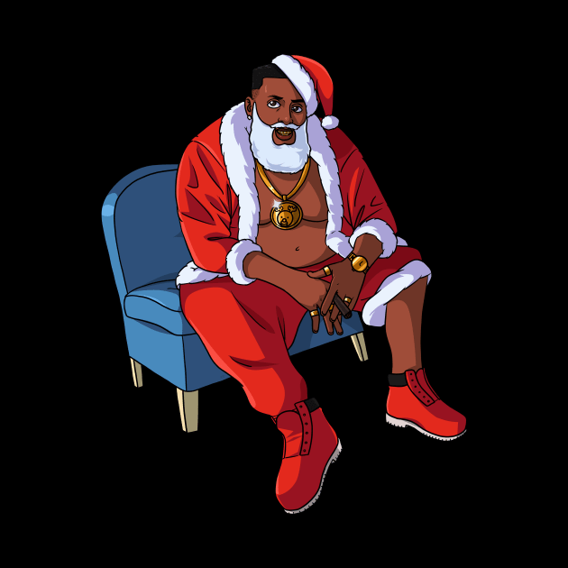 Black Santa Claus Gangster Christmas by Noseking