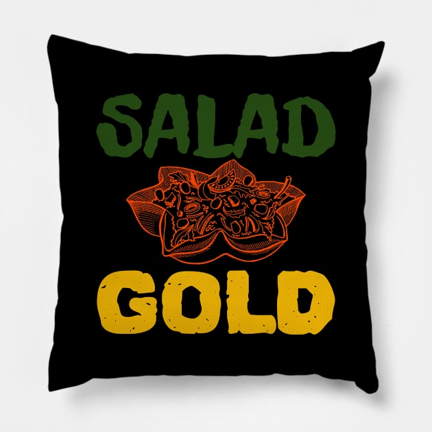 Salad Gold Pillow by Feminist Foodie