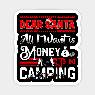 Camping Santa Christmas Magnet