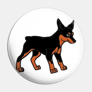 doberman pinscher black and rust cartoon Pin