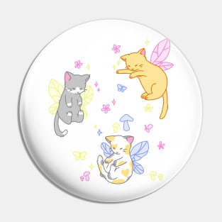 fairy kitties (pink/yellow/blue) Pin