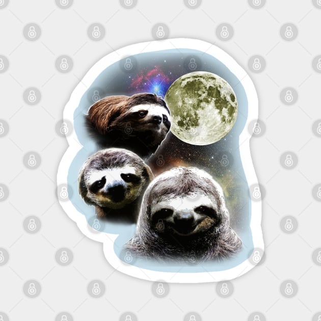 Funny Space Sloths Magnet by robotface