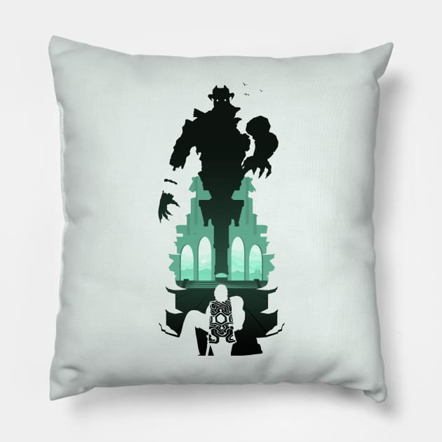 Shadow of the Colossus - Malus silhouette Pillow by Mandos92