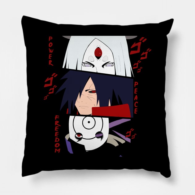 Peace, Power, Freedom Pillow by Antagonist