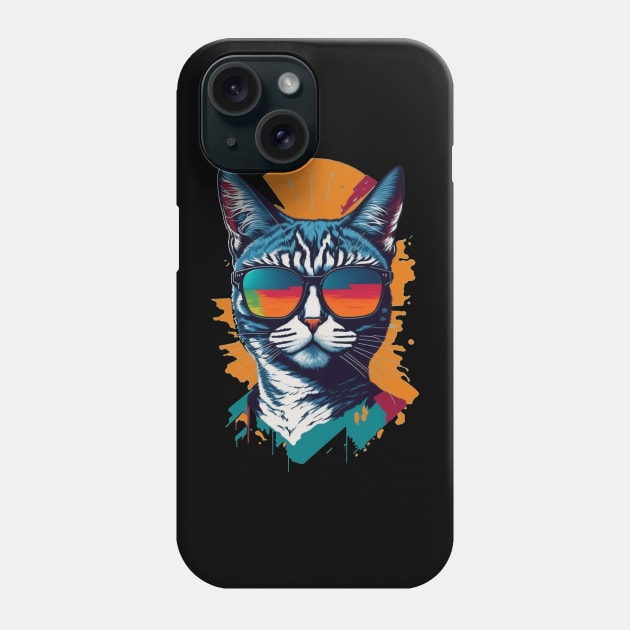 Vintage Vibes and Feline Flair Retro Cool Cat Phone Case by star trek fanart and more