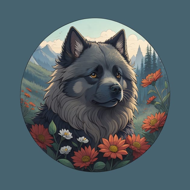 Keeshond Mountain Landscape by Pet And Petal