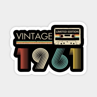 62nd Birthday Vintage 1961 Limited Edition Cassette Tape Magnet