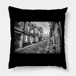 Castle Hill, Lincoln City, England, Black And White Pillow