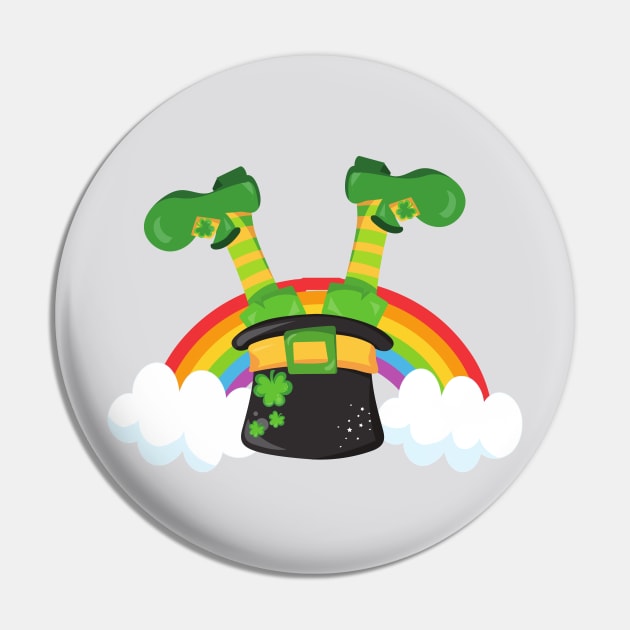 Saint Patrick's Day, Leprechaun Hat, Rainbow Pin by Jelena Dunčević