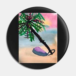 Palm Tree on the Beach Pin